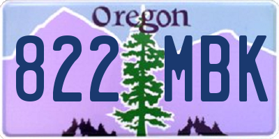 OR license plate 822MBK
