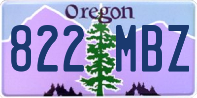 OR license plate 822MBZ