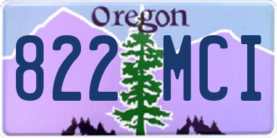 OR license plate 822MCI