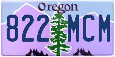 OR license plate 822MCM
