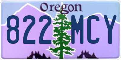 OR license plate 822MCY