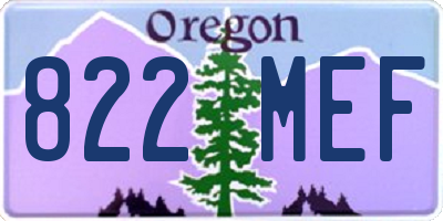OR license plate 822MEF