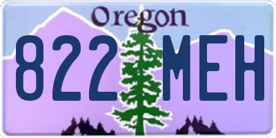 OR license plate 822MEH