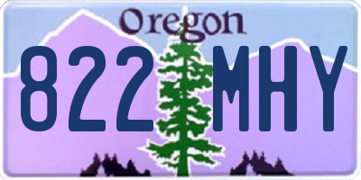 OR license plate 822MHY
