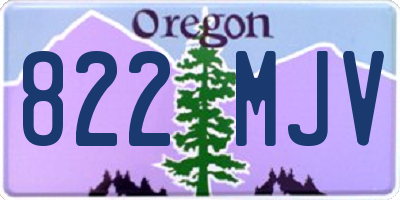 OR license plate 822MJV