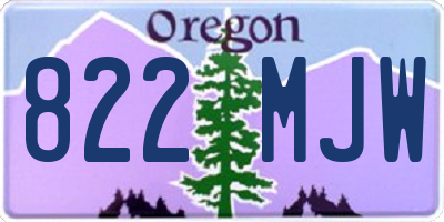 OR license plate 822MJW