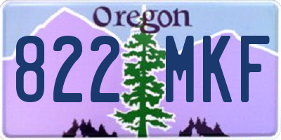 OR license plate 822MKF