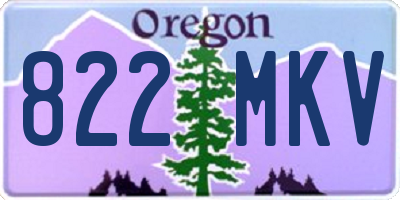 OR license plate 822MKV