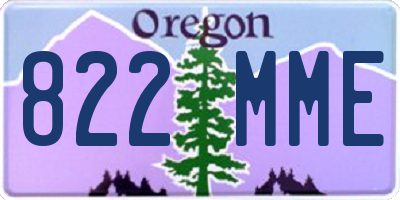 OR license plate 822MME