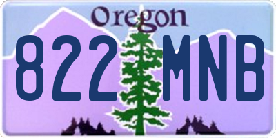 OR license plate 822MNB