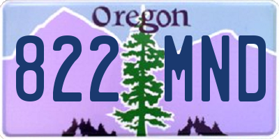 OR license plate 822MND