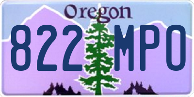 OR license plate 822MPO