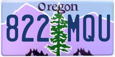 OR license plate 822MQU