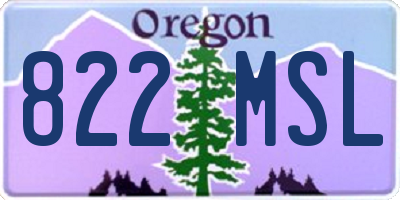 OR license plate 822MSL