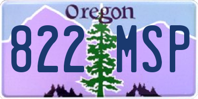 OR license plate 822MSP