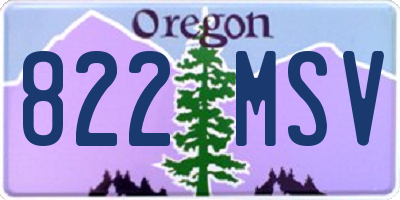 OR license plate 822MSV