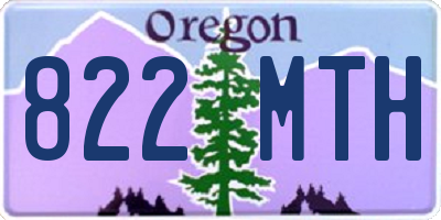 OR license plate 822MTH