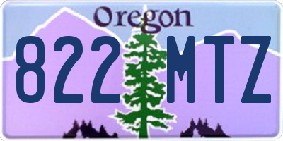 OR license plate 822MTZ