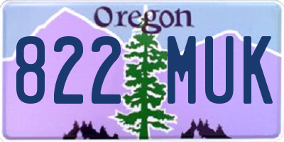 OR license plate 822MUK