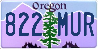 OR license plate 822MUR
