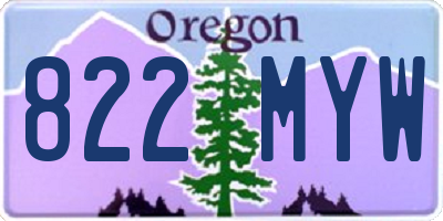 OR license plate 822MYW