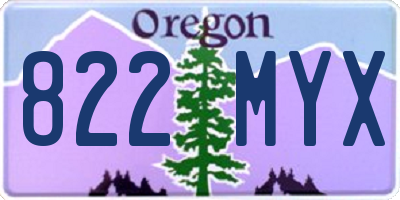 OR license plate 822MYX