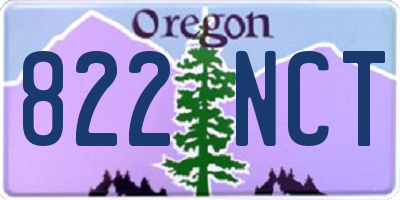 OR license plate 822NCT