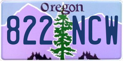 OR license plate 822NCW