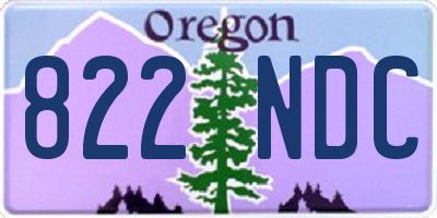 OR license plate 822NDC