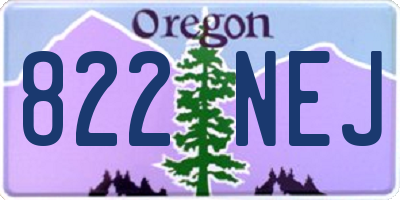 OR license plate 822NEJ