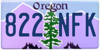 OR license plate 822NFK