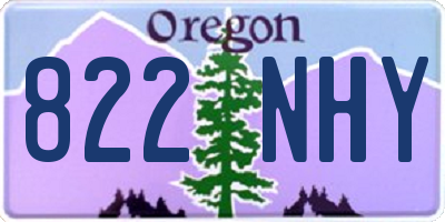 OR license plate 822NHY