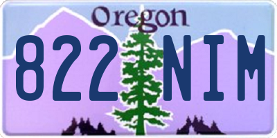 OR license plate 822NIM