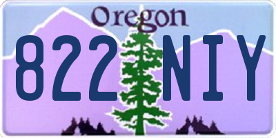 OR license plate 822NIY