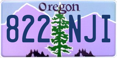 OR license plate 822NJI