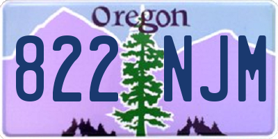 OR license plate 822NJM
