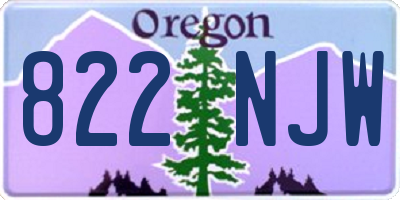 OR license plate 822NJW