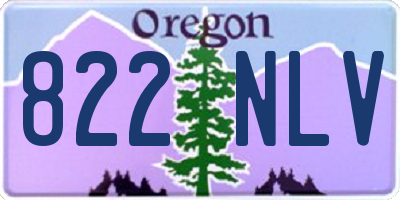 OR license plate 822NLV
