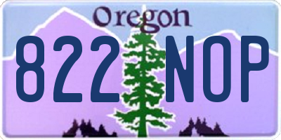 OR license plate 822NOP