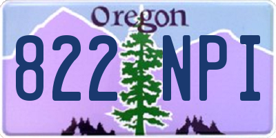 OR license plate 822NPI