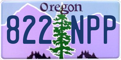 OR license plate 822NPP