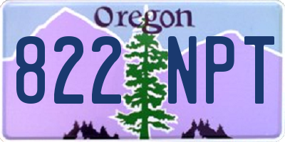 OR license plate 822NPT