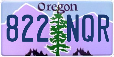 OR license plate 822NQR