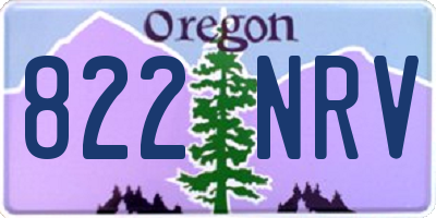 OR license plate 822NRV