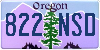 OR license plate 822NSD