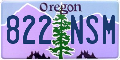 OR license plate 822NSM