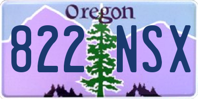 OR license plate 822NSX