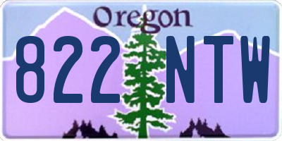 OR license plate 822NTW