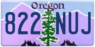 OR license plate 822NUJ