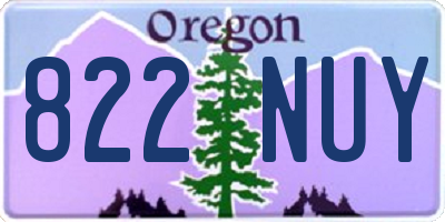 OR license plate 822NUY